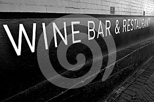 Wine bar and restaurant sign