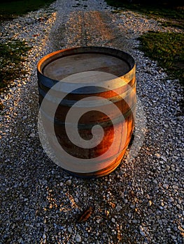 Wine barrel in the alley