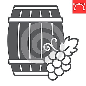 Wine barrel glyph icon