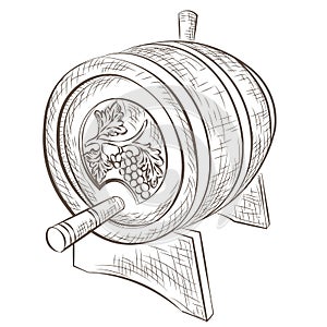 Wine barrel isolated on white