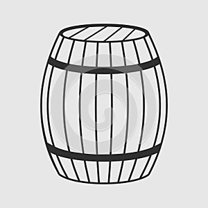 Wine Barrel isolated on white background. Vector