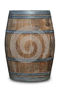 Wine barrel on white