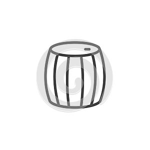 Wine barrel line outline icon