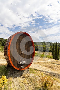Wine barrel near Firenze, Tuscany, Italy
