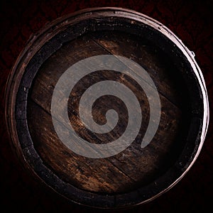 Wine barrel over vintage background