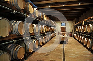 Wine barrel rack photo