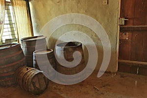 Wine barrel room