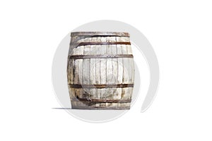 Wine barrel on a white background