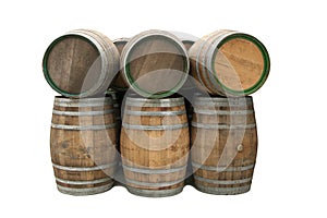 Wine barrels isolated photo