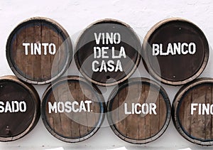 Wine Barrels on Wall photo