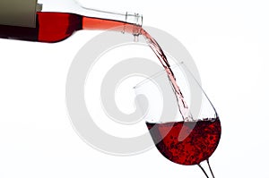 Wine being poured into wineglass