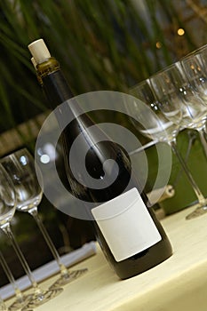 Wine bottel en glas