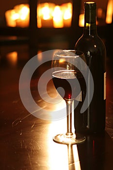 Wine & Bottle with candles