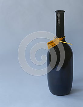 Wine bottle with cargo seal in russian