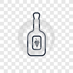 Wine bottle concept vector linear icon isolated on transparent b