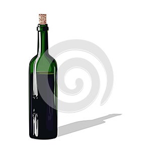 Wine bottle with a cork