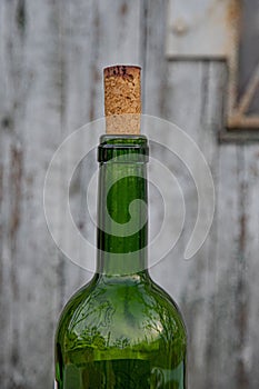 Wine bottle cork for winery concept backdrop with copy space