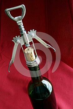Wine Bottle and Corkscrew