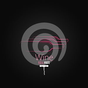 Wine bottle corkscrew design background photo