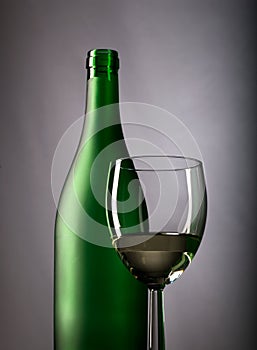 Wine Bottle and Glass