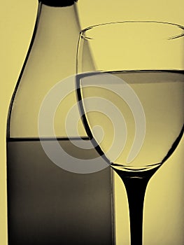 Wine Bottle & Glass Abstract
