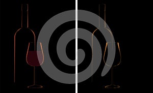 Wine bottle glass design background