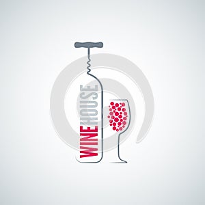 Wine bottle glass menu background