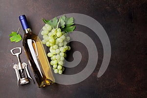 Wine bottle and grapes