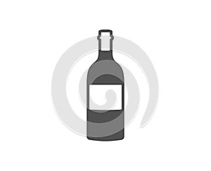 Wine bottle icon. Merlot or Cabernet Sauvignon sign. Vector