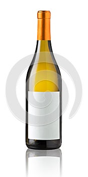 Wine bottle isolated with blank label.