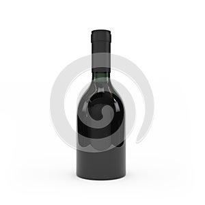 Wine bottle isolated 3d rendering