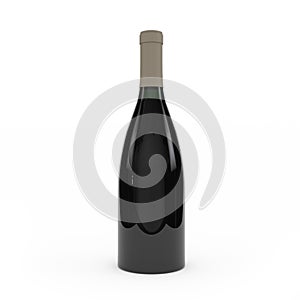 Wine bottle isolated 3d rendering