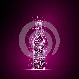 Wine Bottle light abstract design background