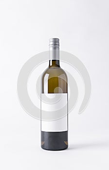 Wine bottle for mock-up. Blank Label on a gray background