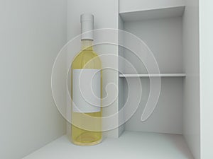 Wine Bottle Mockup. Blank Label. 3D