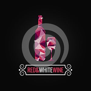 Wine bottle poly design background