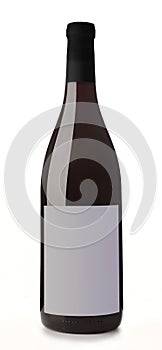 Wine Bottle on White Background