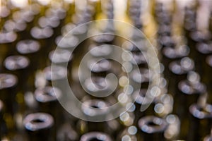 Wine bottles abstract blurred background, winemaking process to preparing wine for bottling