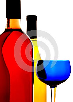 Wine Bottles & Glass Background