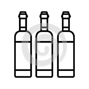 Wine bottles line style icon