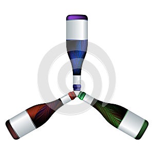 Wine bottles trio