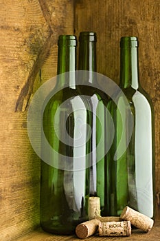 Wine Bottles In Wooden Crate
