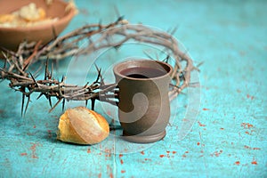 Wine, Bread and Crown of Thorns photo