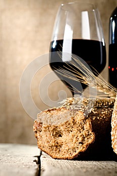 Wine, bread and wheat