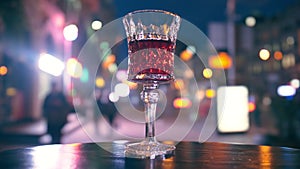 Wine cafe city alcohol glasses evening street