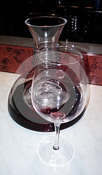 Wine carafe with a glass