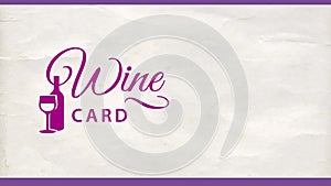 Wine card design suggesting fancy brand