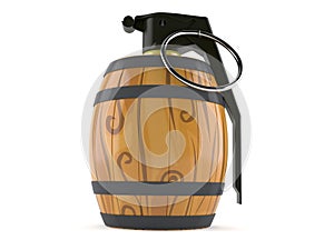 Wine cask with hand grenade fuse