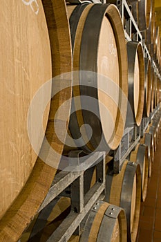 Wine cellar with barrique barrels