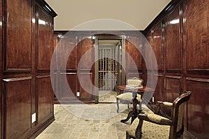 Wine cellar with sitting area